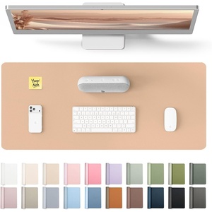 YSAGi Leather Office Desk Pad Protector, Large Mouse Pad, Non-Slip, PU Leather, Laptop Desk Blotter, Waterproof Writing Pad for Office and Home, Black, 23.6″ x 13.8″(Latte)