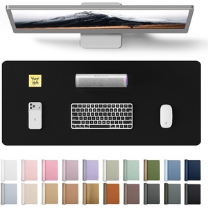 YSAGi Leather Office Desk Pad Protector, Large Mouse Pad, Non-Slip, PU Leather, Laptop Desk Blotter, Waterproof Writing Pad for Office and Home, Black, 23.6″ x 13.8″(Black)