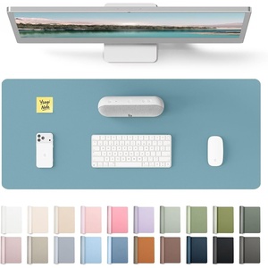 YSAGi Leather Office Desk Pad Protector, Large Mouse Pad, Non-Slip, PU Leather, Laptop Desk Blotter, Waterproof Writing Pad for Office and Home, Black, 23.6″ x 13.8″(Aquamarine)