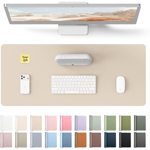 YSAGi Leather Office Desk Pad Protector, Large Mouse Pad, Non-Slip, PU Leather, Laptop Desk Blotter, Waterproof Writing Pad for Office and Home, Black, 23.6″ x 13.8″(Eggshell)