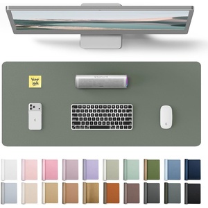 YSAGi Leather Office Desk Pad Protector, Large Mouse Pad, Non-Slip, PU Leather, Laptop Desk Blotter, Waterproof Writing Pad for Office and Home, Black, 23.6″ x 13.8″(Dark Green)