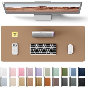 YSAGi Leather Office Desk Pad Protector, Large Mouse Pad, Non-Slip, PU Leather, Laptop Desk Blotter, Waterproof Writing Pad for Office and Home, Black, 23.6″ x 13.8″(Khaki)