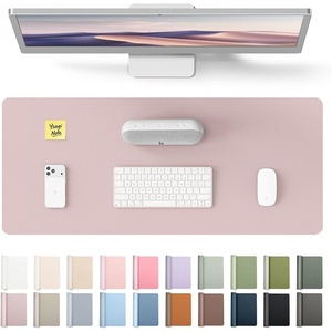 YSAGi Leather Office Desk Pad Protector, Large Mouse Pad, Non-Slip, PU Leather, Laptop Desk Blotter, Waterproof Writing Pad for Office and Home, Black, 23.6″ x 13.8″(Grayish Lavender)