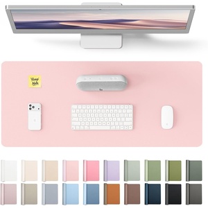 YSAGi Leather Office Desk Pad Protector, Large Mouse Pad, Non-Slip, PU Leather, Laptop Desk Blotter, Waterproof Writing Pad for Office and Home, Black, 23.6″ x 13.8″(Light Pink)
