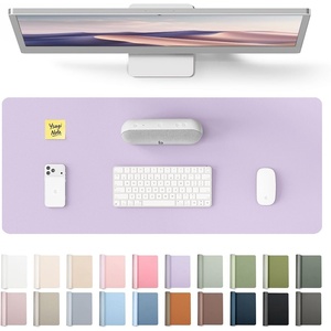 YSAGi Leather Office Desk Pad Protector, Large Mouse Pad, Non-Slip, PU Leather, Laptop Desk Blotter, Waterproof Writing Pad for Office and Home, Black, 23.6″ x 13.8″(Light Purple)