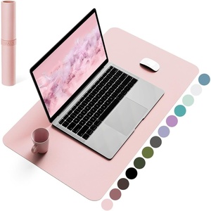 YSAGi Non-Slip Leather Desk Pad, Waterproof Laptop Computer Desk Keyboard Mat, Table Protector Blotter Mat, Large Mouse Pad for Office/Work/Home/Decor(Pink, 23.6″ x 13.7″)(Pink)