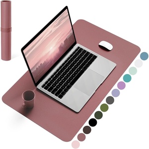 YSAGi Non-Slip Leather Desk Pad, Waterproof Laptop Computer Desk Keyboard Mat, Table Protector Blotter Mat, Large Mouse Pad for Office/Work/Home/Decor(Pink, 23.6″ x 13.7″)(Dark Pink)
